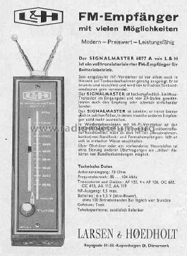 Signalmaster 6077A; Larsen & Hoedholt; (ID = 526219) Radio