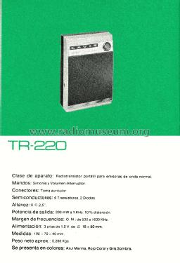 TR-220 Ch= 3807-001-3-000-5; Lavis S.A., Labelson (ID = 3041646) Radio