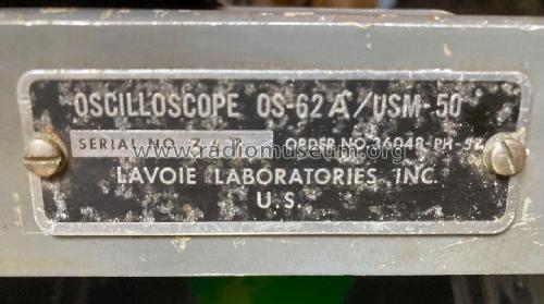 Oscilloscope OS-62A/USM-50; Lavoie Laboratories; (ID = 2602662) Equipment