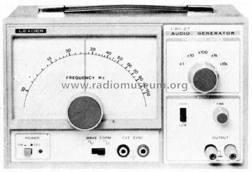 Audio Generator LAG-27; Leader Electronics (ID = 390953) Ausrüstung