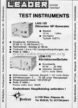 Low Distortion Audio Generator LAG-125; Leader Electronics (ID = 1004498) Equipment