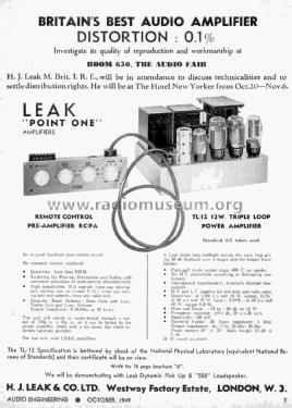 Remote Control Pre-Amplifier RC/PA; Leak, H.J.; London (ID = 1797267) Ampl/Mixer