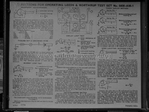 Wheatstone Bridge 5430-AM-1; Leeds & Northrup; (ID = 1132863) Equipment