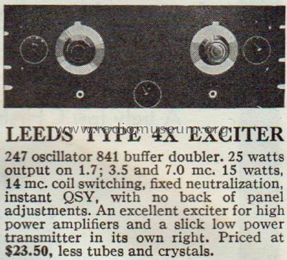 Exciter 4X; Leeds Radio Co.; (ID = 2059032) Amateur-T
