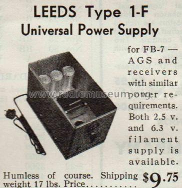 Universal Power Supply 1-F; Leeds Radio Co.; (ID = 2059029) Power-S