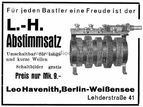 L.H.-Abstimmsatz ; Leha, Leo Havenith; (ID = 602270) Bauteil