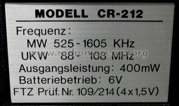 Poppy 2 Wellen Radiorecorder MW/UKW CR-212; Lehnert GmbH, Poppy; (ID = 1367104) Radio