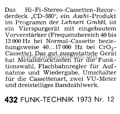 Poppy HiFi-Stereo Cassetten-Recorder CD-580; Lehnert GmbH, Poppy; (ID = 2518526) R-Player