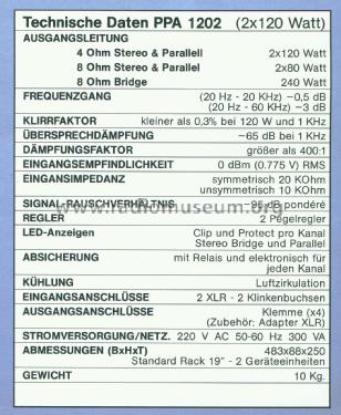 PPA 1202; LEM Professional (ID = 1966986) Ampl/Mixer