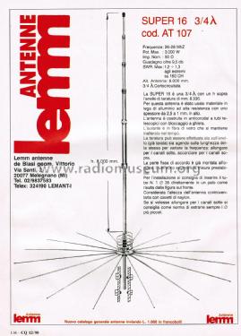 Antenna CB Super 16 AT 107; Lemm s.r.l.; Milano (ID = 3099763) Antena
