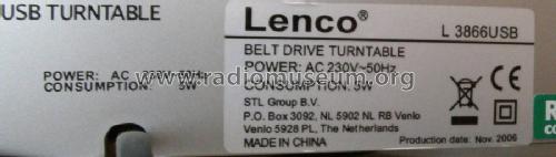 USB Turntable L3866USB; Lenco; Burgdorf (ID = 1599536) Enrég.-R