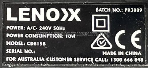 Portable CD/Cassette Player CD815B; Lenoxx Electronics (ID = 3171429) Radio