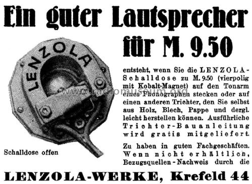 Schalldose offen ; Lenzola, Lenzen & Co (ID = 1747299) Speaker-P