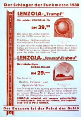 Lenzola-Trumpf-Einbau ; Lenzola, Lenzen & Co (ID = 2651045) Speaker-P