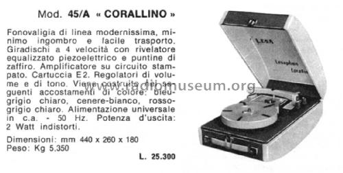 Lesaphon Corallino 45/A; LESA ; Milano (ID = 2664374) R-Player
