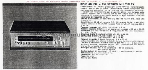 Hi-Fi Solid State Stereophonic Tuner SZ 50; LESA ; Milano (ID = 2431582) Radio