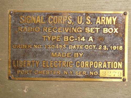 Radio Receiving Set Box BC-14 A; Liberty Electric (ID = 888436) Galena