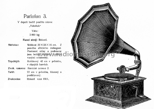 Parlofon Parlophon Habakuk 3; Lindström, Carl; (ID = 2604444) TalkingM