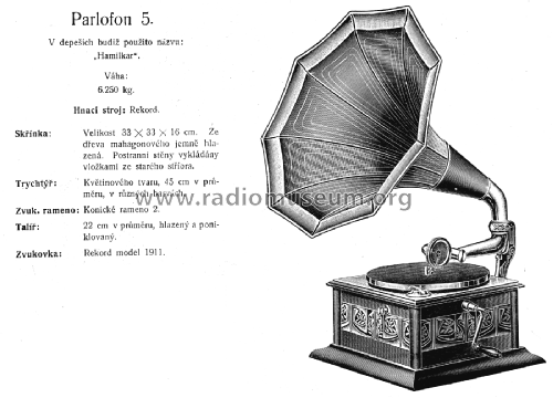 Parlofon Parlophon Hamilkar 5; Lindström, Carl; (ID = 2604448) TalkingM