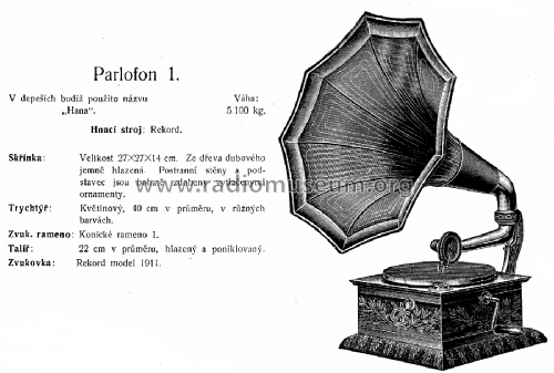 Parlofon Parlophon Hana 1; Lindström, Carl; (ID = 2604294) TalkingM