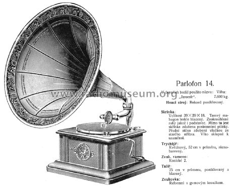 Parlofon Parlophon Jaromír 14; Lindström, Carl; (ID = 2604555) TalkingM