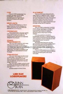 Kan Loudspeaker ; Linn Products Ltd., (ID = 2078421) Speaker-P