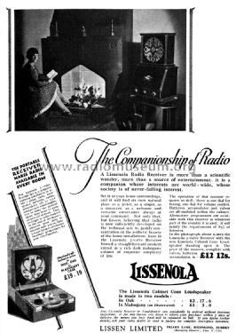 Lissenola Cabinet Cone Loudspeaker ; Lissen Ltd.; London (ID = 1297952) Speaker-P