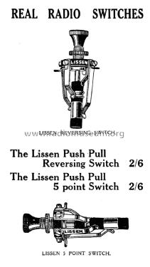 Push Pull 5 point Switch ; Lissen Ltd.; London (ID = 1301171) Radio part