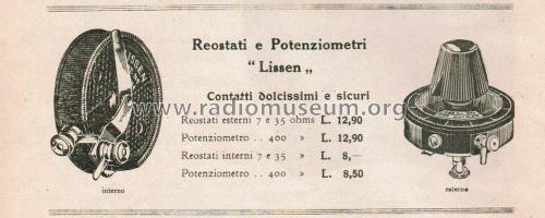 Rheostats and Potentiometers ; Lissen Ltd.; London (ID = 2694979) Radio part