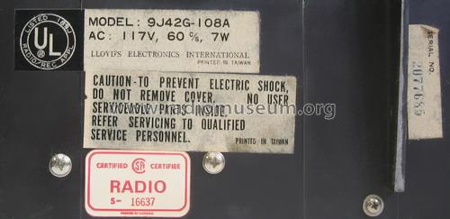 9J42G-108A ; Lloyd's Electronics; (ID = 1041020) Radio