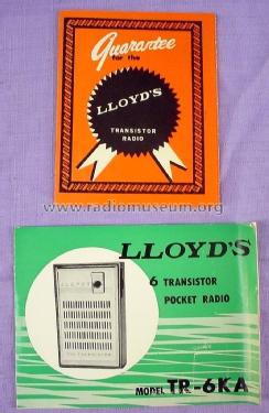 Six Transistor TR-6KA; Lloyd's Electronics; (ID = 1569458) Radio