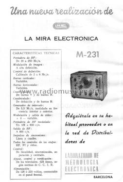 Generador de Vídeo M-231; LME Laboratorio de (ID = 2464584) Equipment