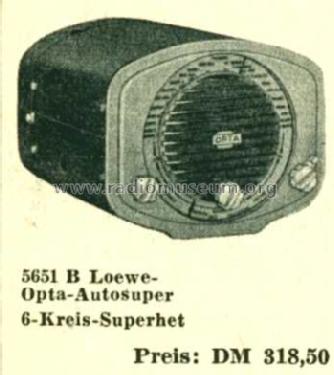 5651B; Loewe-Opta; (ID = 515387) Car Radio