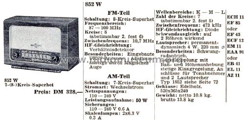 852W; Loewe-Opta; (ID = 2577767) Radio