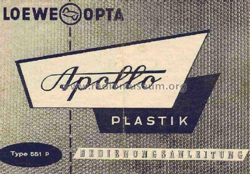 Apollo Plastik 551P; Loewe-Opta; (ID = 110928) Radio