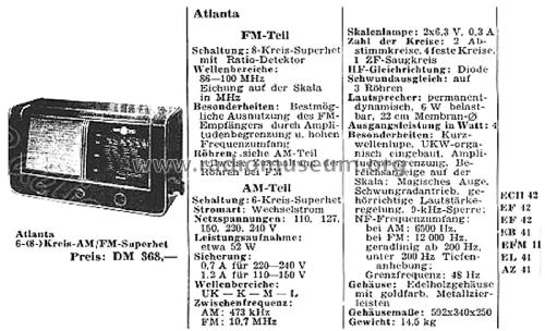 Atlanta 4651W; Loewe-Opta; (ID = 2576256) Radio