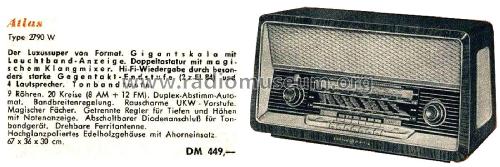 Atlas 2790W; Loewe-Opta; (ID = 2567174) Radio