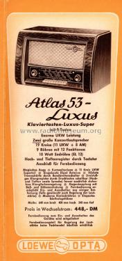 Atlas 53 Luxus 1953W; Loewe-Opta; (ID = 2646239) Radio