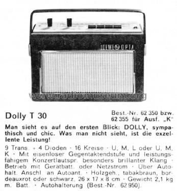 Dolly T30 62 350; Loewe-Opta; (ID = 1022515) Radio