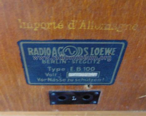 EB100W; Loewe-Opta; (ID = 1959163) Radio