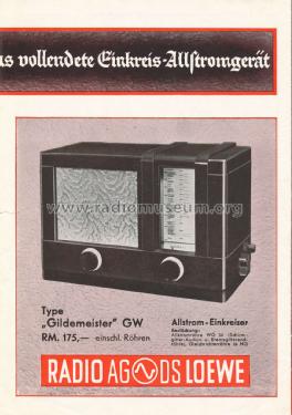 Gildemeister GW; Loewe-Opta; (ID = 2428499) Radio