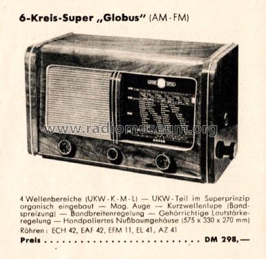 Globus W; Loewe-Opta; (ID = 2649714) Radio