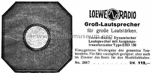 Groß-Lautsprecher ; Loewe-Opta; (ID = 1886740) Speaker-P