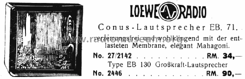 Großkraft-Lautsprecher EB 130; Loewe-Opta; (ID = 1886738) Lautspr.-K