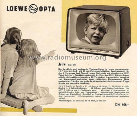 Iris 651; Loewe-Opta; (ID = 1754297) Fernseh-E