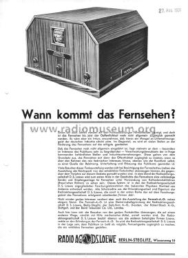 Kathodenstrahlfernseher; System Manfred von Ardenne ; Loewe-Opta; (ID = 1542457) Fernseh-E