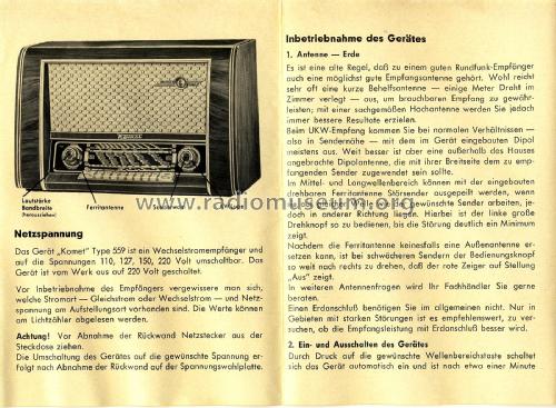 Komet 559W; Loewe-Opta; (ID = 2371933) Radio