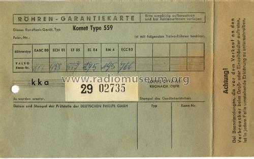 Komet 559W; Loewe-Opta; (ID = 2371941) Radio