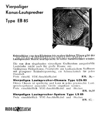 Vierpoliges Lautsprecher-Chassis LCh85; Loewe-Opta; (ID = 2688255) Speaker-P