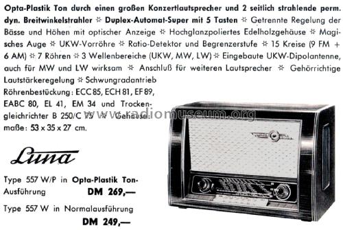 Luna Plastik 557 W/P; Loewe-Opta; (ID = 2574576) Radio